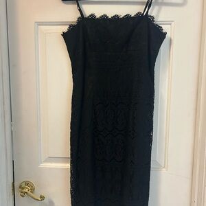 Trio New York Black Lace Spaghetti Strap Cocktail Dress